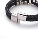 Trenzadas retro pulseras cordón de cuero BJEW-L642-39-4