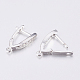 Brass Micro Pave Cubic Zirconia Hoop Earring Findings with Latch Back Closure ZIRC-K075-30P-3