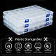 Benecreat 3шт прямоугольный полипропиленовый пластиковый контейнер для хранения бусин CON-BC0002-23-4
