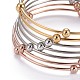 Fashion Tri-color 304 Stainless Steel Bangle Sets BJEW-L664-023C-M-2