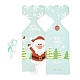 クリスマステーマ紙折りギフトボックス  リボン付き  プレゼント用キャンディークッキーラッピング  ライトシアン  サンタクロース  8.8x8.8x18cm CON-G012-03D-2