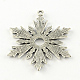 Snowflake Tibetan Style Alloy Pendant Cabochon Open Back Settings TIBEP-S295-62AS-RS-2