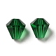 ガラス模造オーストリアクリスタルビーズ  多面カット  ダイヤモンド  濃い緑  8x7.5mm  穴：0.9mm GLAA-H024-13A-08-2