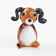 手作りランプワーク子犬ホームディスプレイ装飾  ソーセージドッグ/ダックスフント  カラフル  16x19x21mm LAMP-J084-06-1