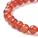 Natural Red Agate Beaded Stretch Bracelets BJEW-A117-B-26-3