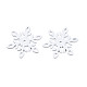 クリスマスのテーマ スプレー塗装の木製ペンダント  スノーフレーク  ホワイト  50x44x2.5mm  穴：3mm WOOD-N005-33-3