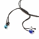 Braccialetti di perline intrecciati con conchiglia in acrilico e lega a 2 colori con malocchio a lume BJEW-JB08131-8