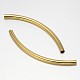 Curved Rack Plating Brass Tube Beads KK-L104-01G-1