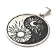 304 colgante yin yang con sol y luna esmaltado de acero inoxidable STAS-XCP0001-77-2