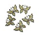 Schmetterling antikem Silber Ton Legierung Rhinestone Anhänger ALRI-N024-02B-2