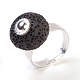 Латунное кольцо с натуральным лавовым камнем RJEW-JR00218-4