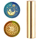 CRASPIRE Wax Seal Stamp 2 Sides Mini Brass Column Sealing Stamp 15mm for Wedding Invitation Decoration Birthday Greeting Cards Gift Scrapbooking (daisy & magic bottle) DIY-WH0308-06O-1