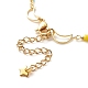 Brass Moon & Star Link Chain Anklet with Glass Beads for Women AJEW-AN00478-6