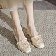Craspire 4 個 2 色合金クリスタルラインストーンの結婚式の靴の装飾  取り外し可能な靴のバックル クリップ  長方形  49x60x8.5mm  2個/カラー FIND-CP0001-41B-5
