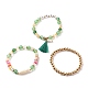 Edelstein mehrschichtige Stretch-Perlen-Armbänder Sets&nbsp;BJEW-JB05756-03-2
