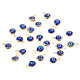 Benecreat 40pcs 18 Karat vergoldeter böser Blick-Charme blauer flacher runder böser Blick Bunte Malerei-Anhänger für Handwerks-DIY-Halskettenarmband-Ohrringherstellung KK-BC0007-02-4