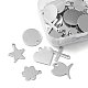 60Pcs 6 Style 201 & 304 Stainless Steel Stamping Blank Tag Charms STAS-FS0001-39-4