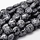 Flat Round Natural Snowflake Obsidian Bead Strands G-L291-07-1