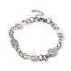 Bracelet ccb perles & 304 maillon acier inoxydable pour femme BJEW-C025-01P-2