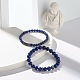 Set di braccialetti elasticizzati con perline rotonde di lapislazzuli naturali (tinti). BJEW-JB06980-03-4