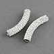 Polymer Clay Grade A Rhinestone Curved Tube Beads RB-S026-1