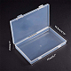 BENECREAT 4 Pack 17x10.5x2.5cm Inches Large Clear Plastic Box Container Clear Storage Organizer with Hinged Lid for Small Craft Accessories Office Supplies Clips CON-BC0005-36-2