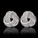 Gorgeous Knot Tin Alloy Rhinestone Stud Earrings EJEW-BB08839-P-2