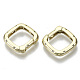 Brass Micro Pave Cubic Zirconia Spring Gate Rings ZIRC-S061-204G-NF-2