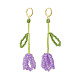 4 paire 4 couleurs de graines de tulipes tressées boucles d'oreilles pendantes à levier EJEW-TA00199-4