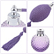Gorgecraft 100ml botella de perfume recargable de vidrio púrpura botella de spray de perfume de vidrio transparente atomizador con borla larga embudo de plástico tolva gotero MRMJ-GF0001-20-4