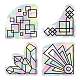 4Pcs 4 Patterns PVC Colored Laser Stained Window Film Adhesive Static Stickers STIC-WH0008-008-1