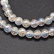 Plaquent verre craquelé chapelets de perles rondes X-EGLA-J067-8mm-AB01-3