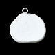 不透明樹脂模造食品ペンダント  目玉焼きチャーム  プラチナトーンの鉄ループ付き  ホワイト  23x22.5x7.5mm  穴：1.6mm RESI-R436-07-3