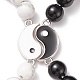 Ensemble de bracelets extensibles en perles d'agate noire naturelle (teinte) et de howlite BJEW-TA00163-4