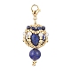 Décorations de pendentif en perles de lapis-lazuli naturel et de quartz rose HJEW-MZ00035-2