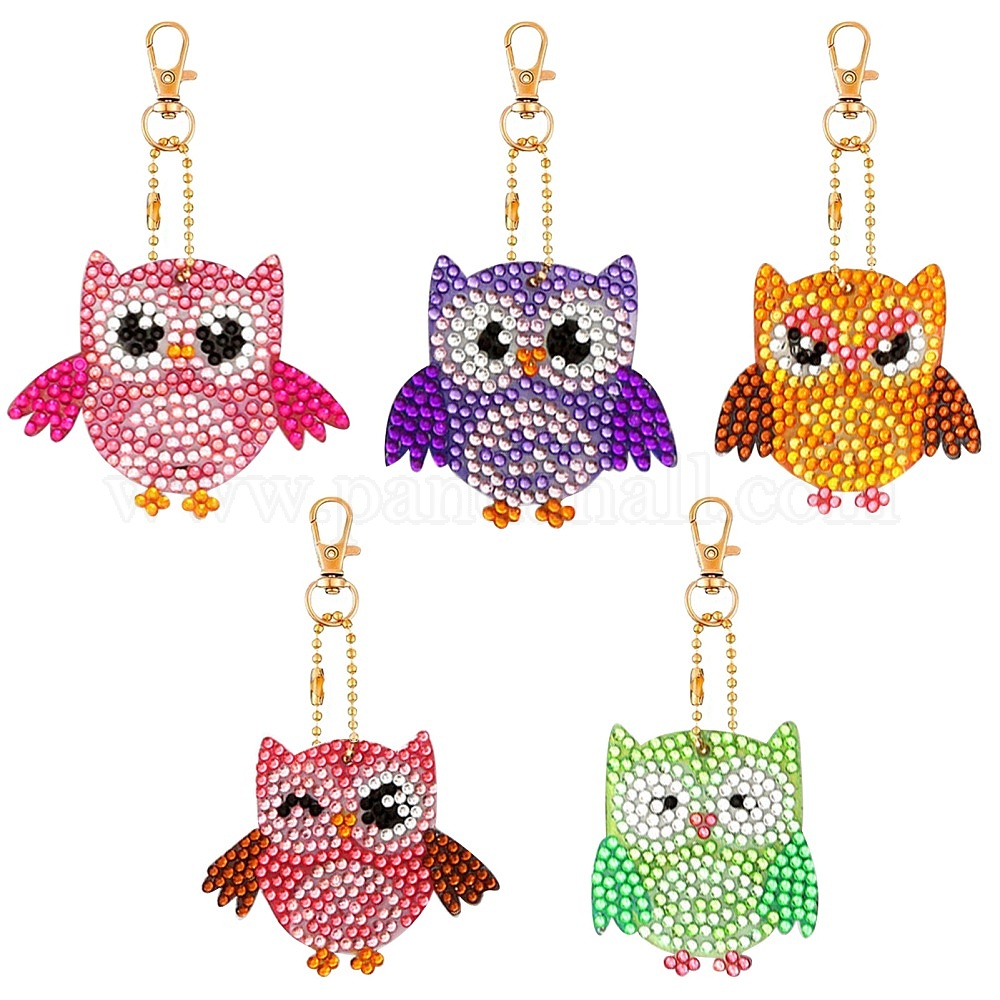 Wholesale Owl DIY Diamond Painting Keychain Sets