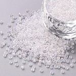 Perles de rocaille en verre rondes, couleurs transparentes arc, ronde, clair, 2mm