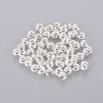 Ferro crimpare perline coperture, cadmio & nichel &piombo libero, colore argento placcato, 3mm di diametro, Foro: 1.2~1.5 mm