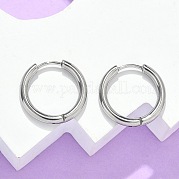 Серьги-кольца Huggie Hoop из нержавеющей стали 304 EJEW-F111B-19mm-P