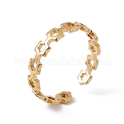 Ионное покрытие (ip) 201 кольцо из нержавеющей стали с полым квадратным открытым манжетным кольцом для женщин RJEW-C045-11G