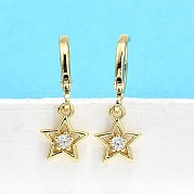 Серьги-кольца из латуни с прозрачным фианитом и прозрачным фианитом EJEW-H157-04G