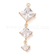 Подвески из прозрачного стекла с инкрустацией из латуни KK-S388-08G