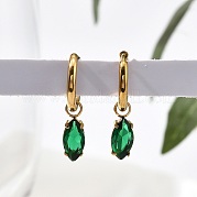 Серьги-кольца из нержавеющей стали 304 с кристаллами и стразами EJEW-G423-08G-01