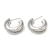 Ring Brass Stud Earrings for Women KK-C028-03P