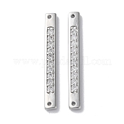 Brass Pave Clear Cubic Zirconia Connector Charms KK-F867-43P