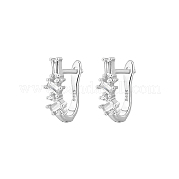 Элегантные геометрические серебряные серьги с цирконием TC0914-2