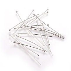 Perni a testa sferica in acciaio inossidabile 304 anti-ossidazione, 40x0.7mm, 21 gauge, testa: 2 mm