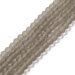 Fili di perline do vetro trasparente, sfaccettato, smerigliato, rondelle, grigio chiaro, 6x4.5mm, Foro: 1.4 mm, circa 86pcs/filo, 16.14 pollice (41 cm)