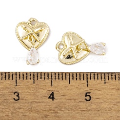 Латунные микропаве прозрачные кубические циркониевые подвески&nbsp;KK-L212-16G