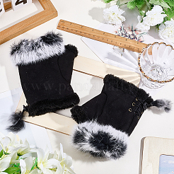 1 пара замшевых перчаток без пальцев&nbsp;AJEW-CY0002-16A